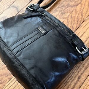 Spike & Sparrow Black Leather Cross Body Bag Purse